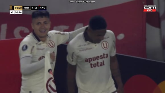 Gol de José Carabalí para el 4-2 de Universitario vs. Nacional de Uruguay. (Video: ESPN)