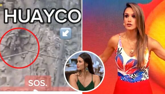 Mujer atrapada en medio de huaico