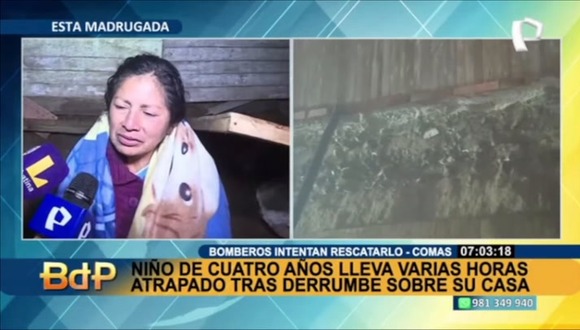 TROME | Madre y abuela del menor sepultado rompen en llanto