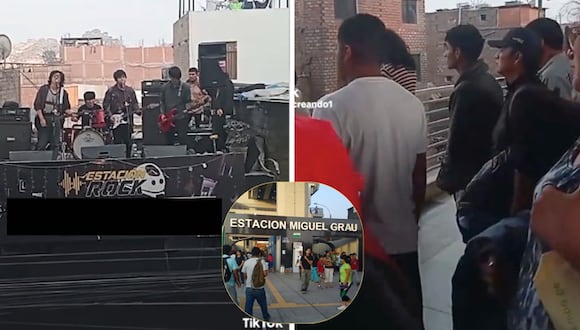 Improvisado concierto de rockeros frente a estación Grau del Metro de Lima