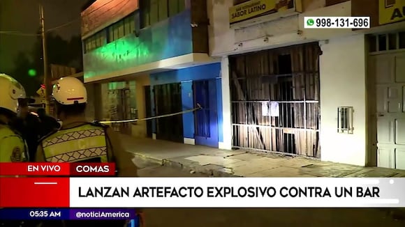 Lanzan explosivo a fachada de bar