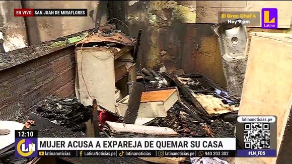 Mujer acusa a ex de quemar casa