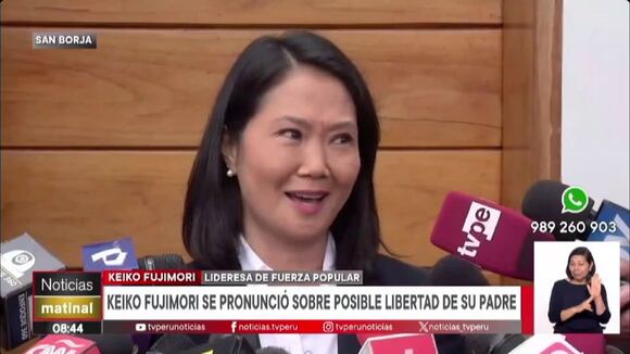 Keiko Fujimori habla sobre indulto a su padre