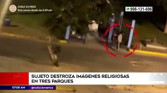 Sujeto destroza imágenes religiosas