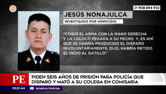 Piden seis años de prisión para policía que mató a su colega