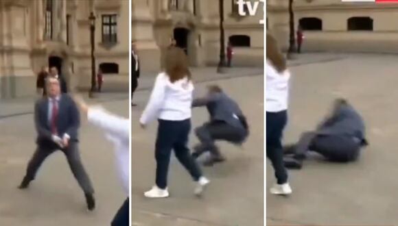 Viral: Ministro de Educación, Morgan Quero, se cae cuando jugaba vóley con la Selección Sub 17