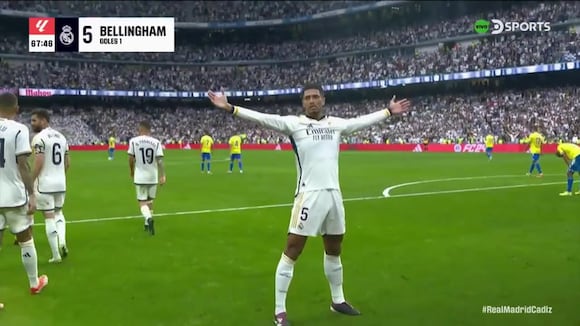 Jude Bellingham fue autor del 2-0 del partido entre Real Madrid vs. Cádiz. (Video: DSports)