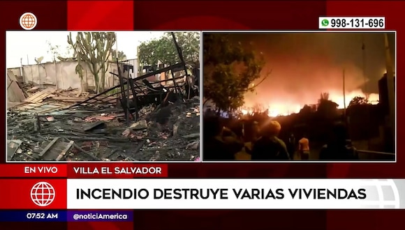 Incendio en Villa Salvador deja sin viviendas a gran número de personas