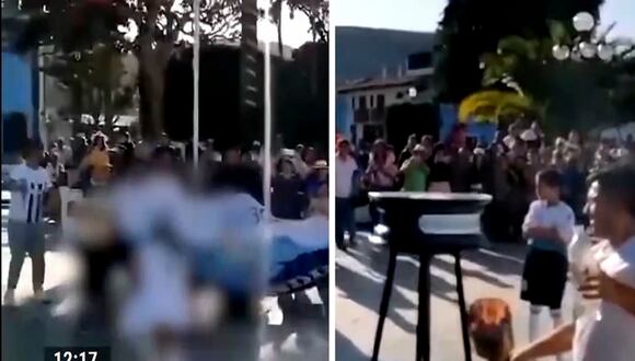 Cajamarca: niña sufre graves quemaduras durante encendido de antorcha en colegio