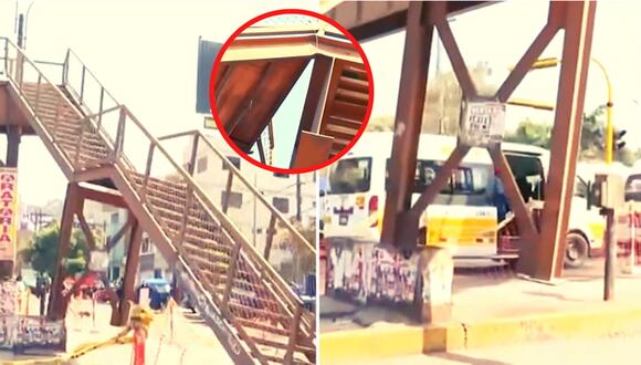 Comas: Puente peatonal a punto de caer