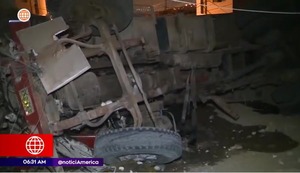 Villa María del Triunfo: volquete se despista y deja un herido de gravedad