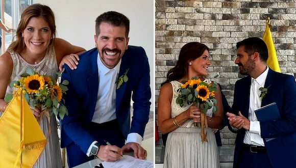 José Peláez se casó por civil con Alejandra de la Flor: Mira las imágenes de la boda