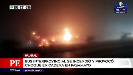 Otro accidente en Pasamayo: Bus interprovincial se incendia en la carretera y causa múltiple choques