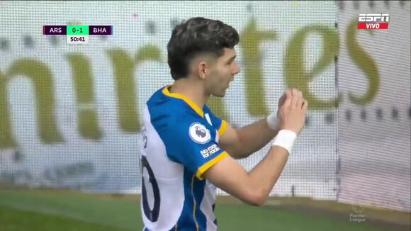 Gol de Julio Enciso para el 1-0 del Brighton sobre el Arsenal. (Video: ESPN)