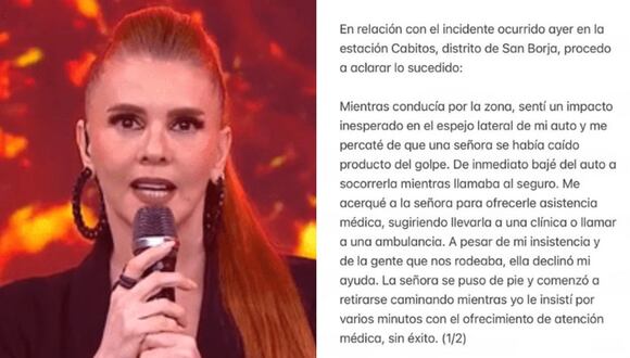 Johanna San Miguel se pronuncia tras ser vinculada a incidente en Surco