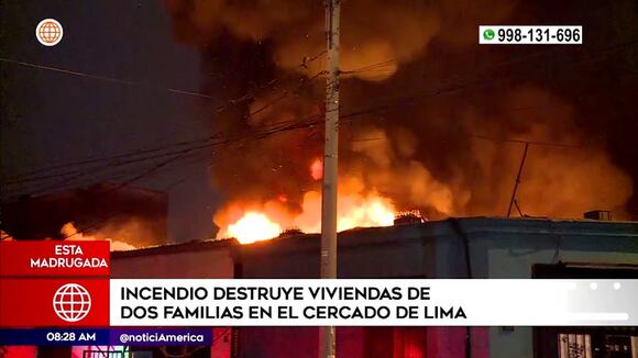 Incendio deja dos familias en la calle