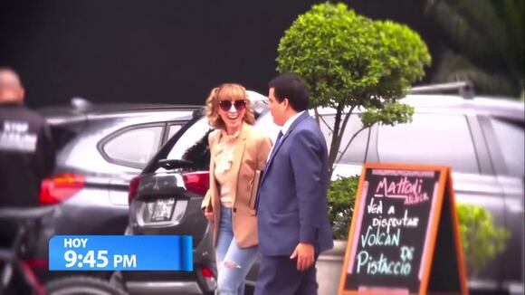 TROME | Belén Estévez y el congresista Diego Bazán. (Video: Magaly TV)