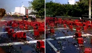 Surco: Cajas de cerveza caen a la Panamericana Sur tras accidente de camión de carga