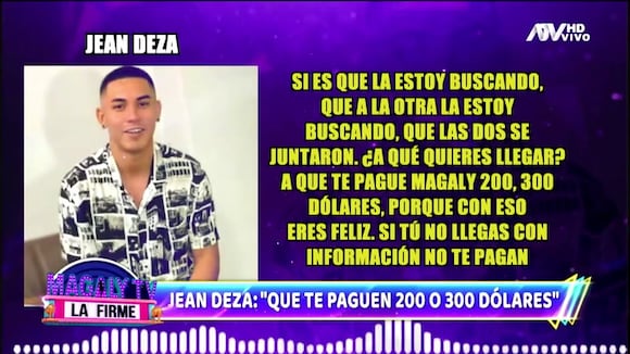TROME - Jean Deza se pone faltoso con reportera de Magaly: “Encuentra un trabajo dónde tu mamá se sienta orgullosa”