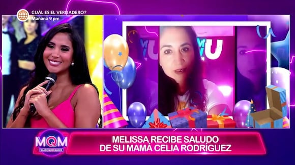 Melissa Paredes llora al recibir saludo de su hermana