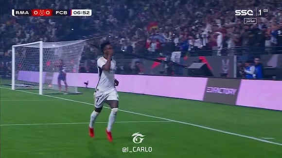 Así fue el primer gol de Vinícius en el Real Madrid vs. Barcelona. (Video: SSC)