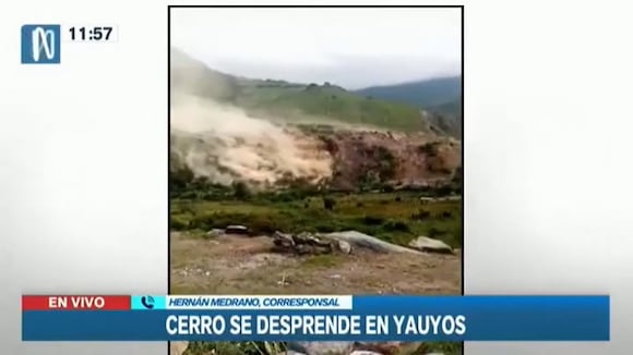 TROME - Yauyos: desprendimiento de cerro deja casas sepultadas y cultivos dañados