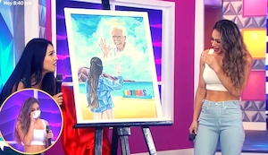 Melissa Loza estalla en llanto al ver cuadro de su abuelo fallecido