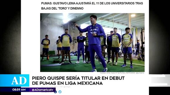 Piero Quispe espera debut en Pumas