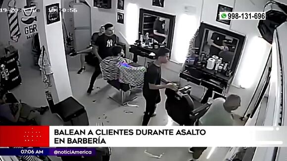 Trome | Balean a clientes de barbería en Santa Anita (América)