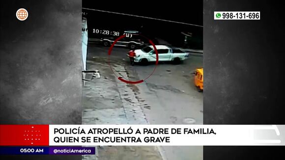 Policía atropella a padre de familia