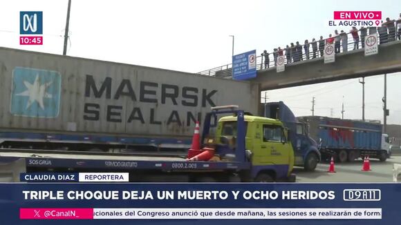 El Agustino: Una mujer murió y, al menos 20 heridos, dejó el triple choque en la Vía de Evitamiento.