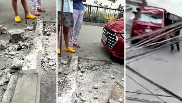 SMP: taxista impacta su auto contra muro para evitar robo