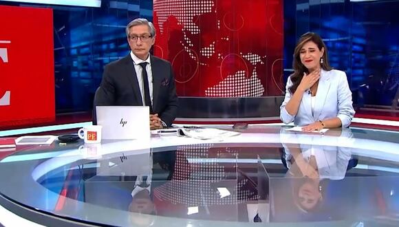 Verónica Linares sufre ataque de tos en pleno noticiero