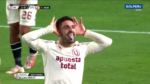 Luis Urruti anotó el 1-0 a favor de Universitario vs. UTC. (Video: GOLPERU)