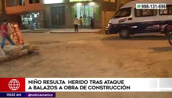 SJM: Niño herido tras balacera en obra de construcción