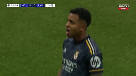 Gol de Rodrygo para el 1-0 de Real Madrid vs. Manchester City. (Video: ESPN)