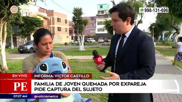 Familia de joven quemada por expareja pide captura del sujeto