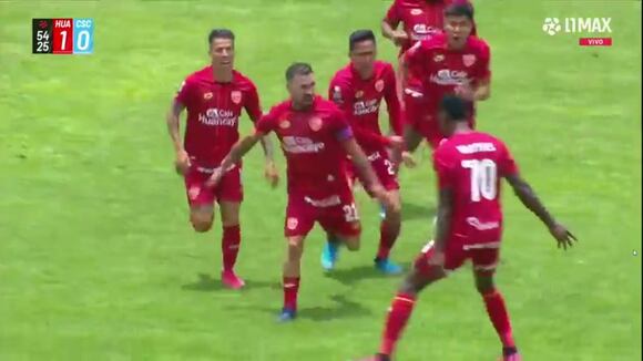 Gol de Ricardo Salcedo para el 1-0 de Sport Huancayo vs. Sporting Cristal | VIDEO: L1 MAX