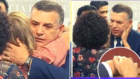 Daniel Urresti fue consolado por su esposa tras conocer sentencia de 12 años de prisión efectiva en su co...