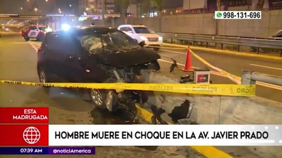 San Borja: Hombre falleció tras chocar su auto en la Av. Javier Prado