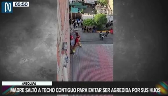 Trome | Madre salta del techo porque sus hijos la querían agredir