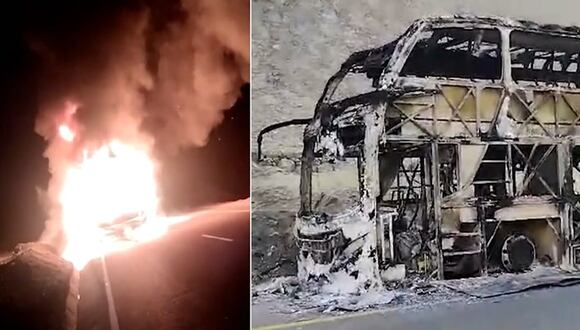 Arequipa: bus interprovincial se incendia con pasajeros dentro