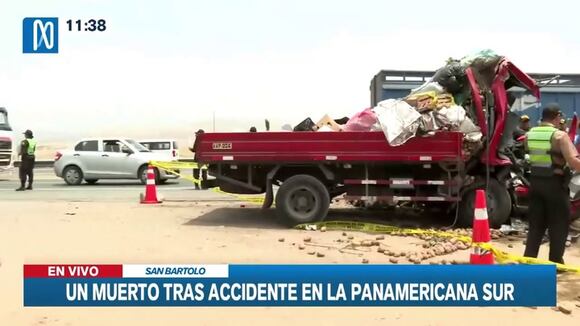 TROME - San Bartolo: hombre fallece tras choque de camión y bus en la Panamericana Sur