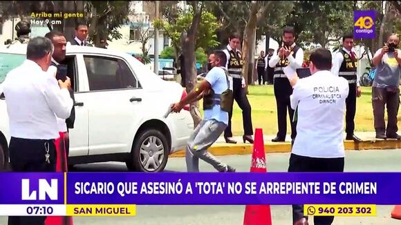 Sicario que asesinó a 'Tota' no se arrepiente de crimen