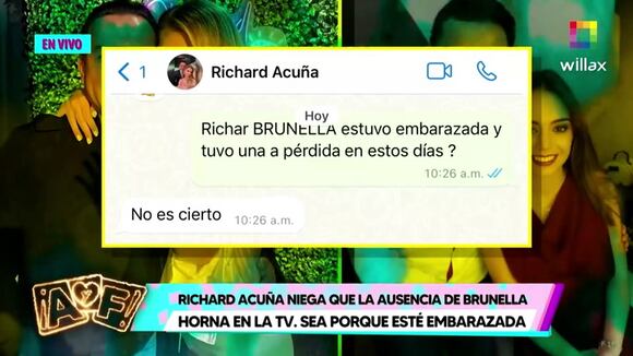 TROME | Richard Acuña se pronuncia sobre rumores de que Brunella Horna sufrió aborto