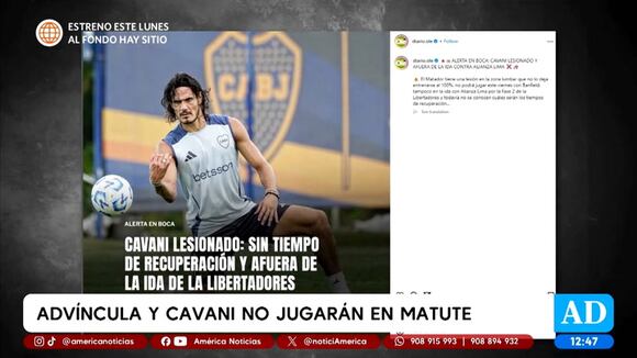 Advíncula y Cavani no jugarán en Matute