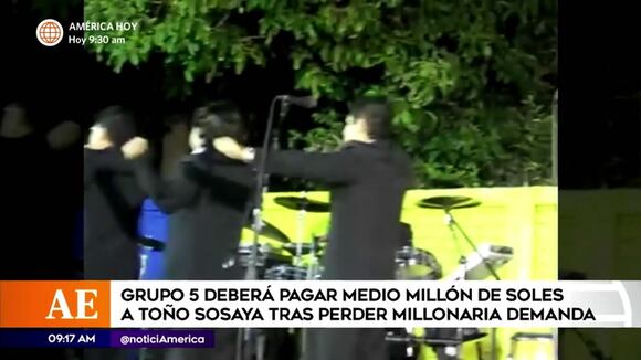 Grupo 5 tendrá que pagar millonaria cifra a Toño Sosaya