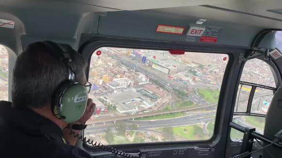 TROME - Policía supervisa marcha 'Toma de Lima' por aire