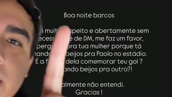 TROME- Ana Paula confronta a Hernán Barcos: “Pregúntale a tu mujer por qué está mandándole besos a Paolo en el estadio”