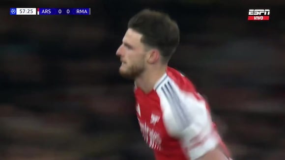 Golazo de Rice para el 1-0 del Arsenal vs. Real Madrid por Champions League. (Video: ESPN)